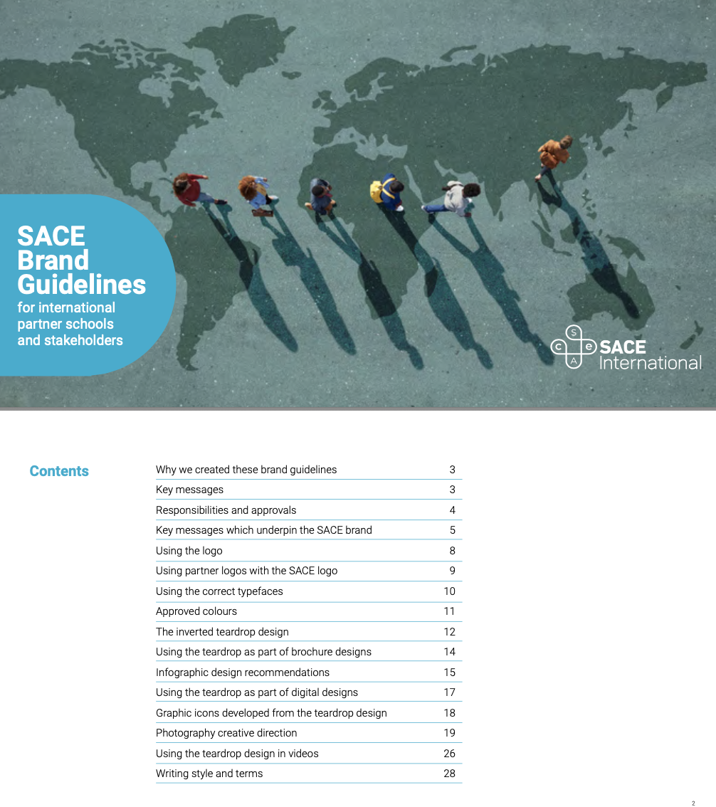 SACE International Brand Guidelines for international partner schools and stakeholders